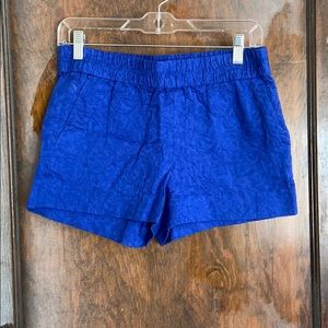 Royal blue patterned shorts